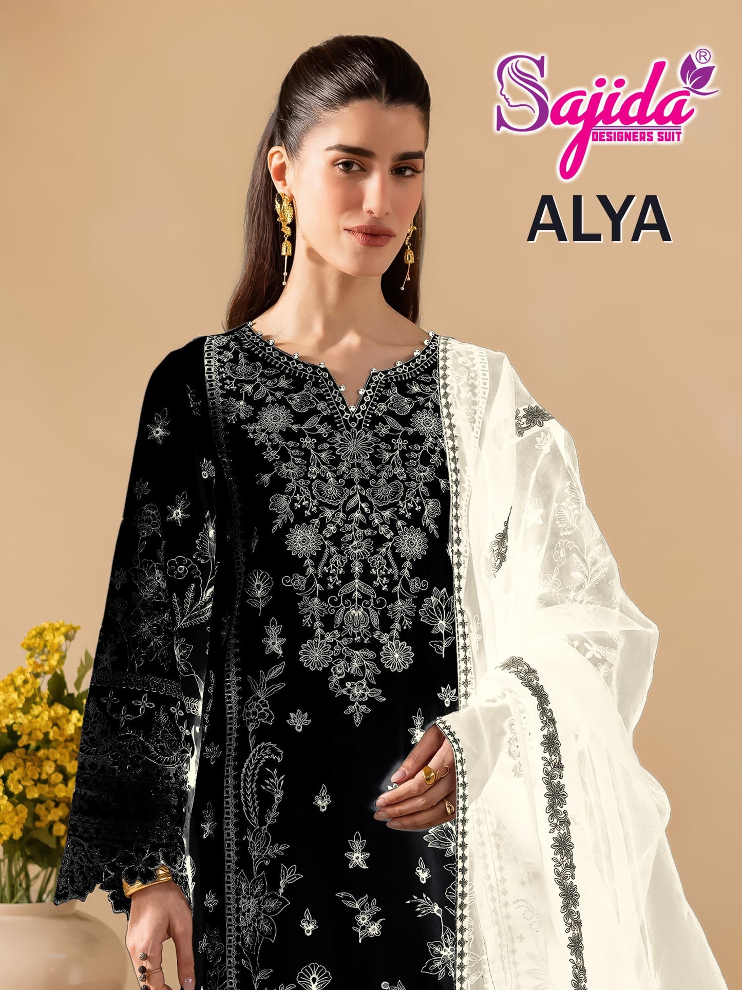 1115-B Alya Sajida Georgette Pakistani Salwar Suits