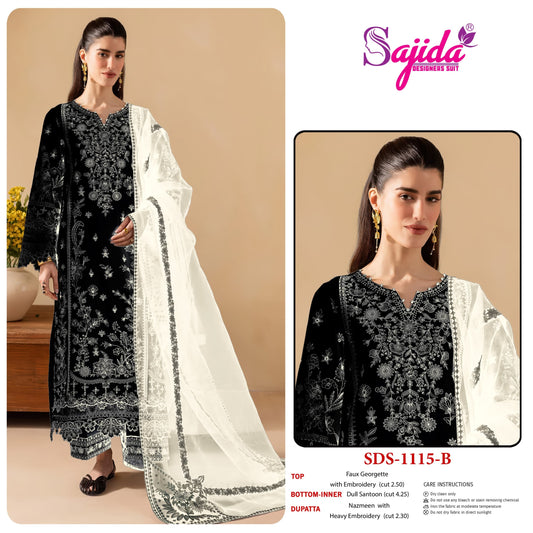 1115-B Alya Sajida Georgette Pakistani Salwar Suits