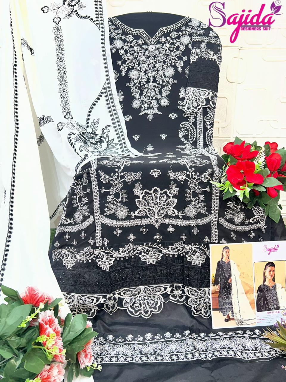 1115-B Alya Sajida Georgette Pakistani Salwar Suits