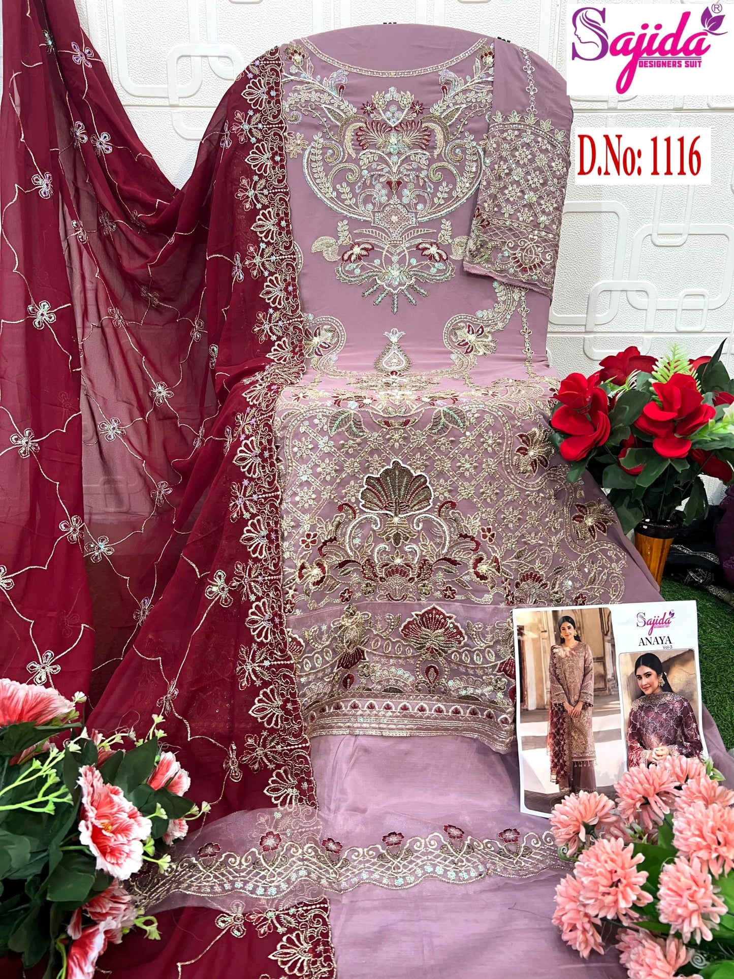 1116 Anaya Vol-3 Sajida Georgette Pakistani Salwar Suits