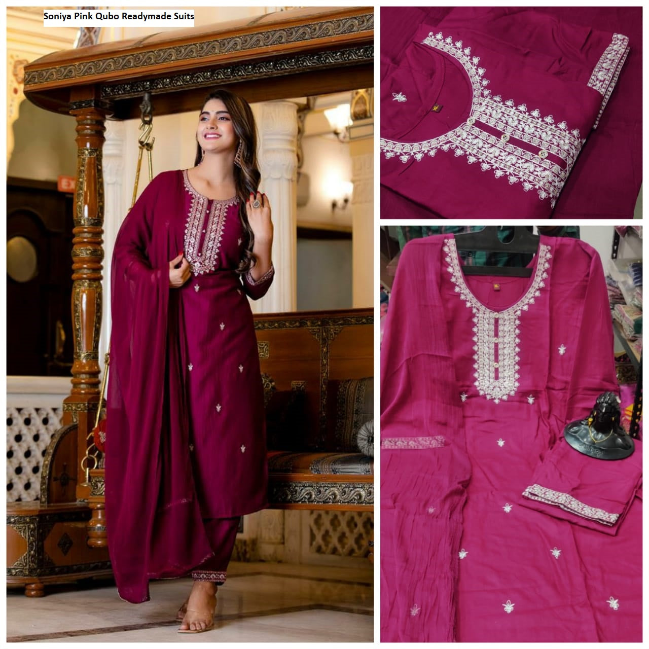 Soniya Pink Qubo Readymade Suits