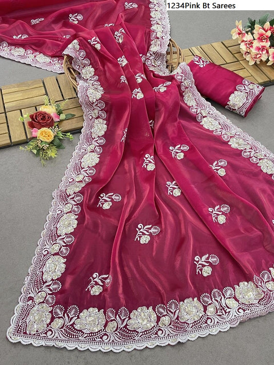 1234Pink Bt Sarees