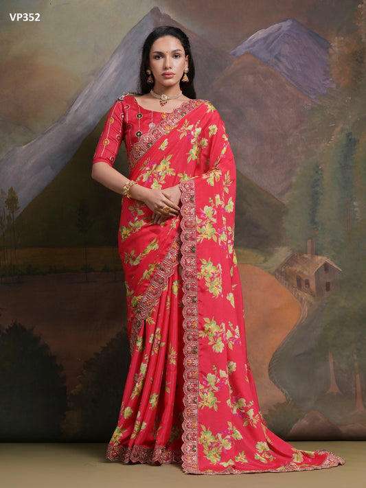 Vp352 Myra Fashion Berry Sarees