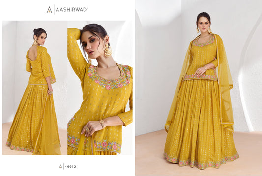 9912 Aarzoo Aashirwad Creation Indowestern Pair