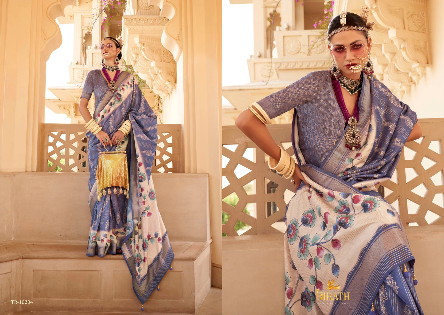 10204 Vrundavan Trirath Sarees