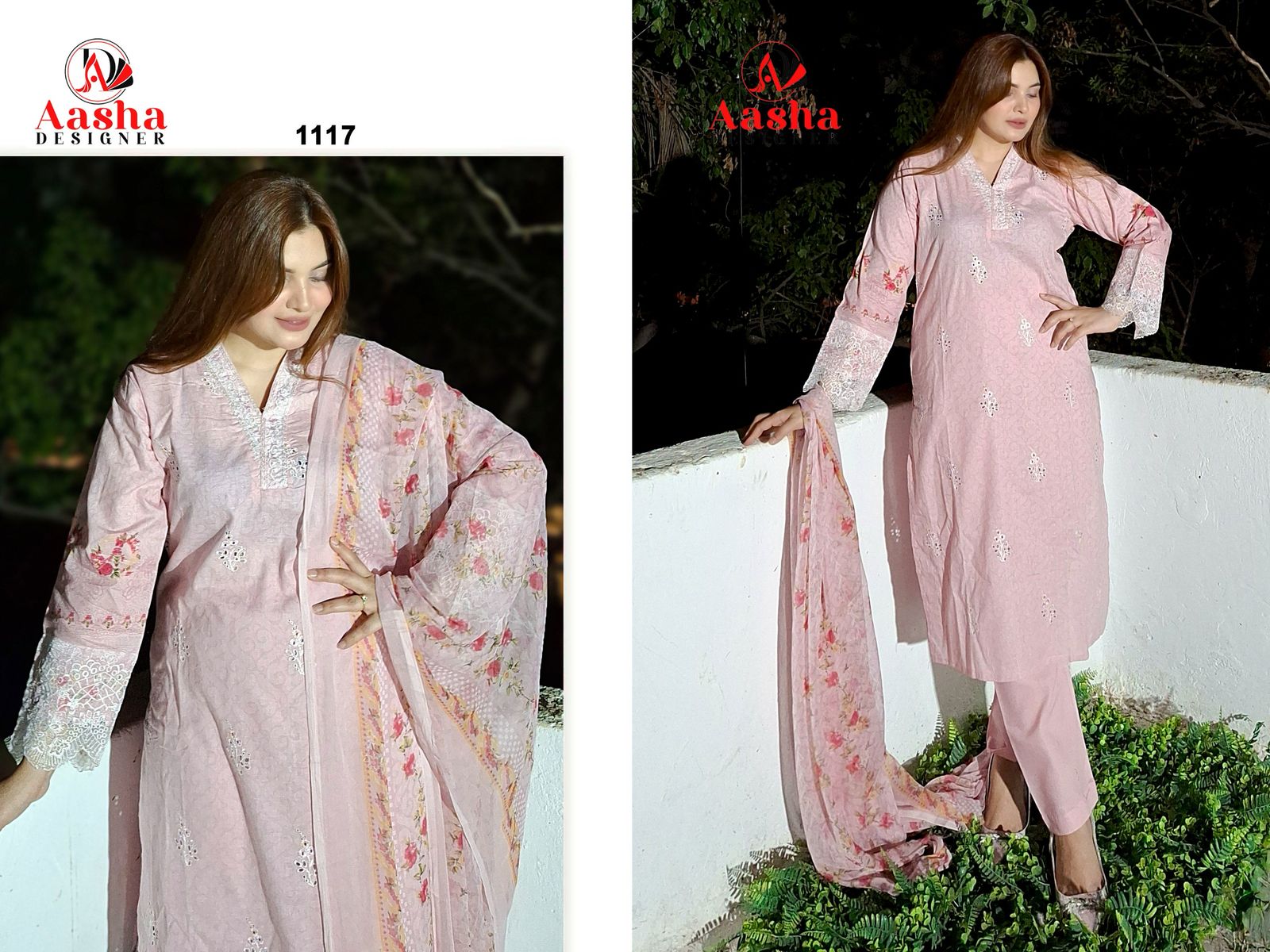 1117 Aasha Designer Printed Pakistani Salwar Suits