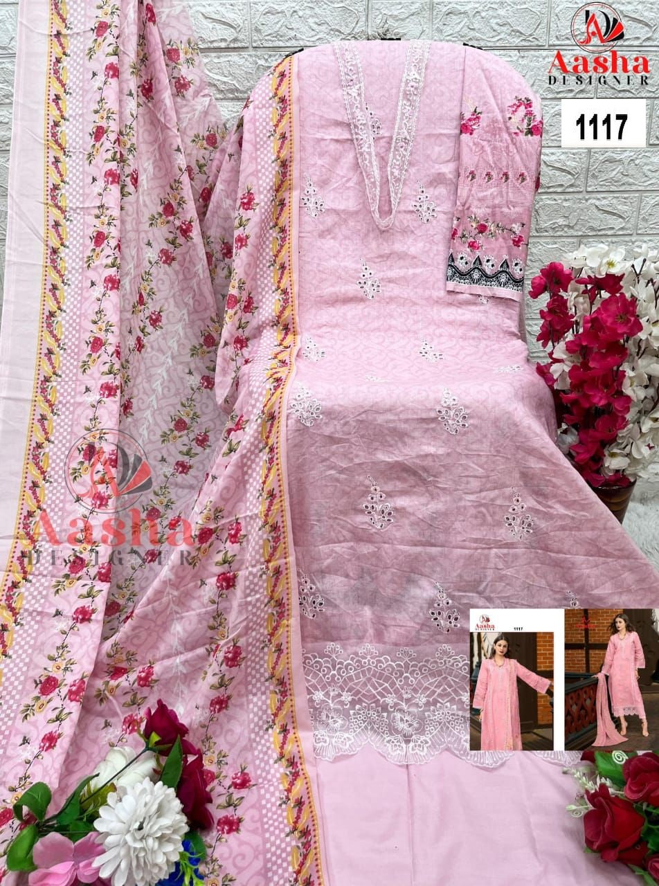 1117 Aasha Designer Printed Pakistani Patch Suits