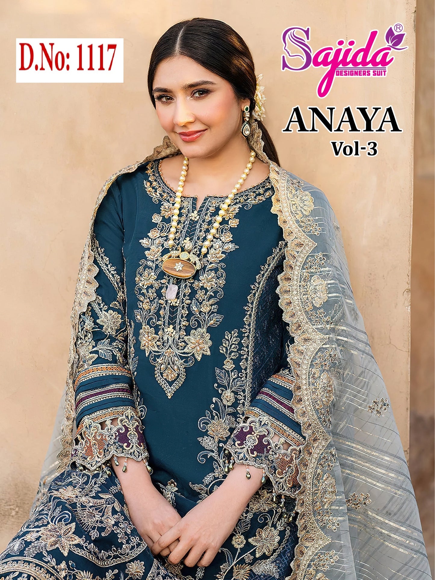 1117 Anaya Vol-3 Sajida Georgette Pakistani Salwar Suits