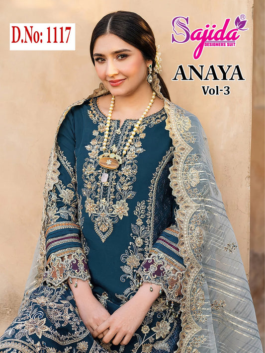 1117 Anaya Vol-3 Sajida Georgette Pakistani Salwar Suits