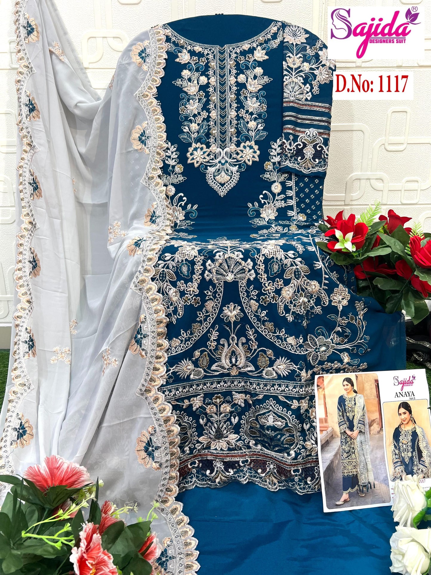 1117 Anaya Vol-3 Sajida Georgette Pakistani Salwar Suits