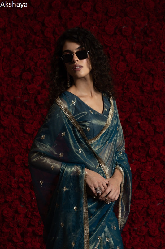 111 Valley Green Akshaya Net Organza Sarees