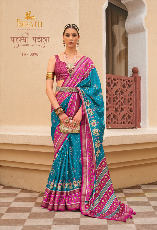 10098 Palkhi Patola Trirath Sarees