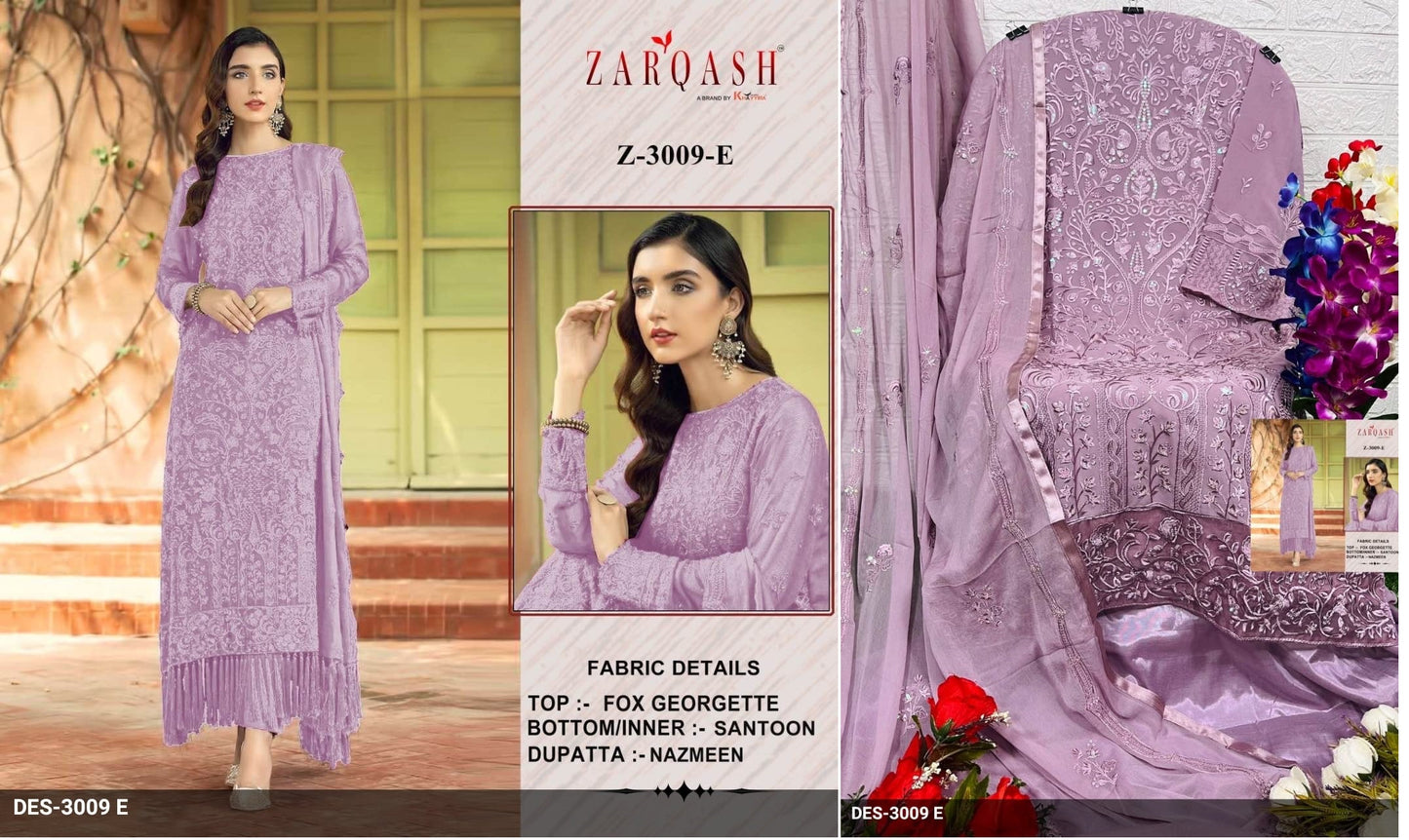 Z-3009E Zarqash Pakistani Salwar Suits