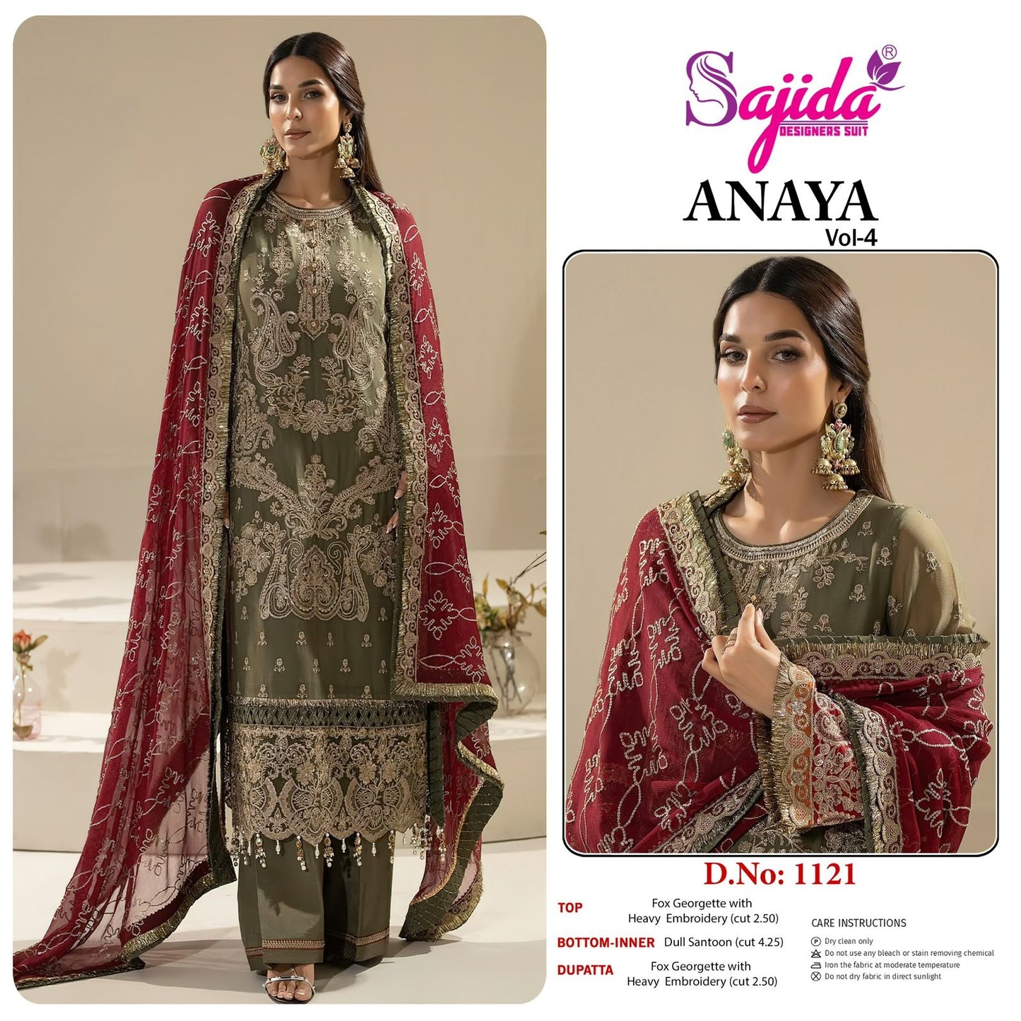 1121 Anaya Vol-4 Sajida Georgette Pakistani Salwar Suits