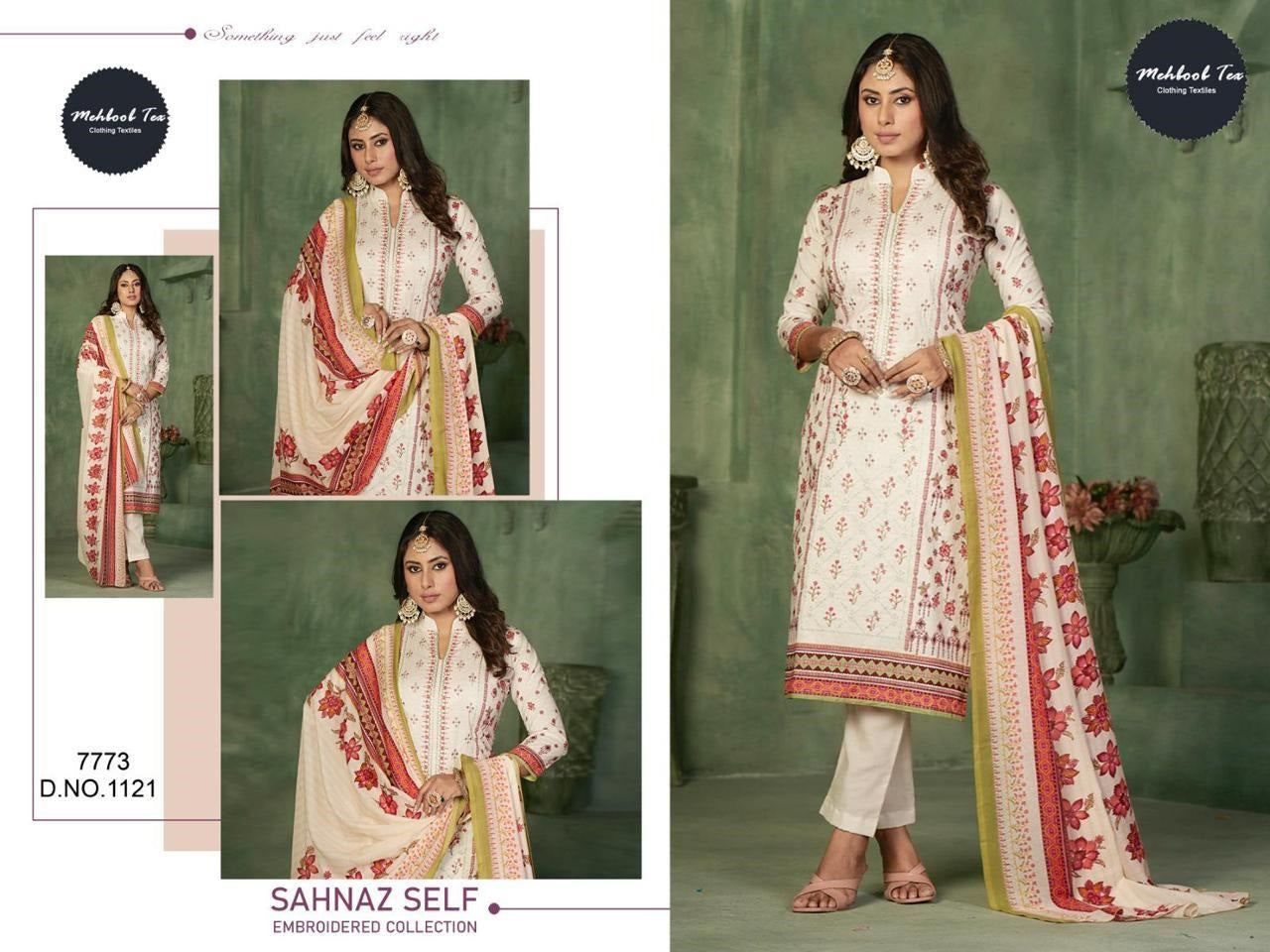 1121 Mehboob Tex Embroidered Pakistani Patch Suits