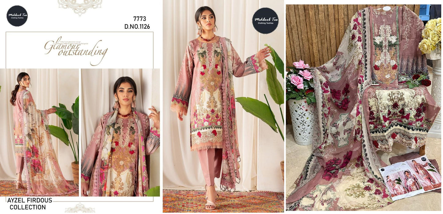 1126 Mehboob Tex Embroidery Work Pakistani Salwar Suits
