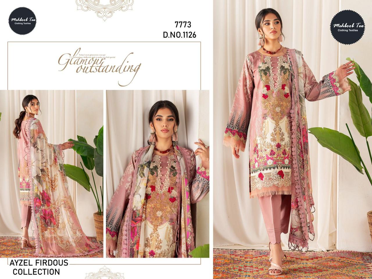 1126 Mehboob Tex Embroidery Work Pakistani Salwar Suits