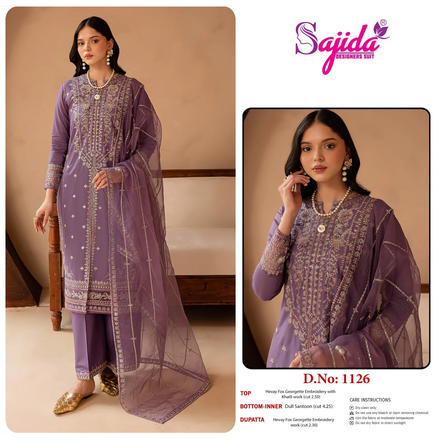 1126 Sajida Georgette Pakistani Salwar Suits