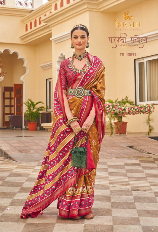 10099 Palkhi Patola Trirath Sarees