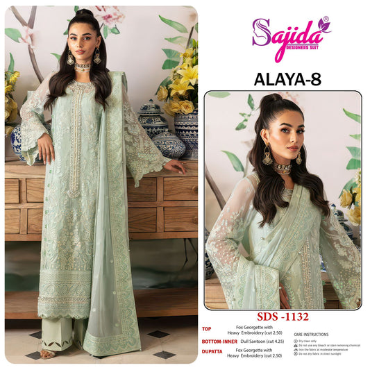 1132 Alaya Vol 8 Sajida Georgette Pakistani Salwar Suits