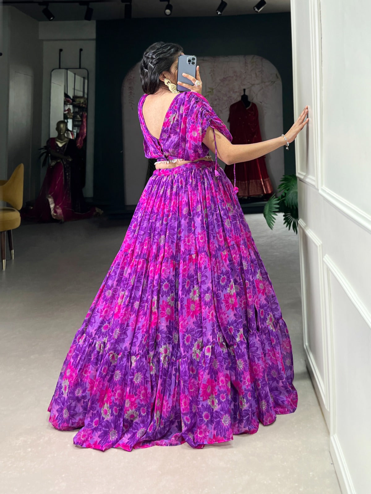 1132 Co Ord Staard Chiffon Readymade Lehenga Choli