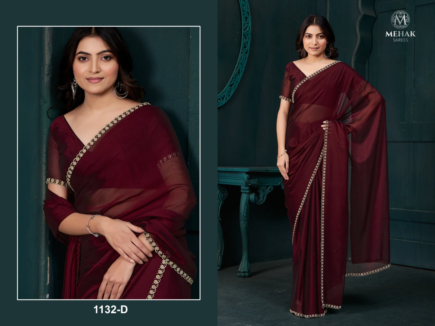 1132D Mehek Crepe Silk Sarees