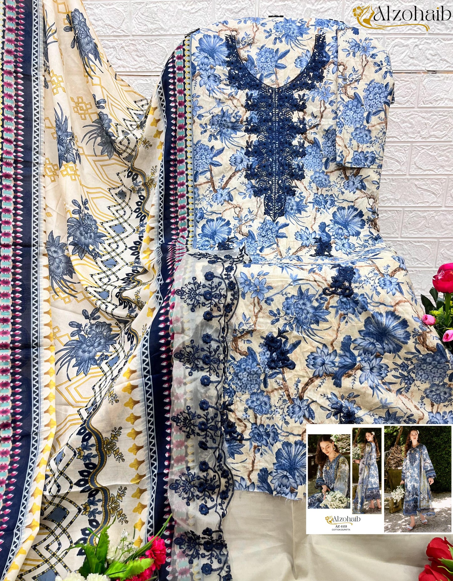 1133 Al Zohaib Print Pakistani Salwar Suits