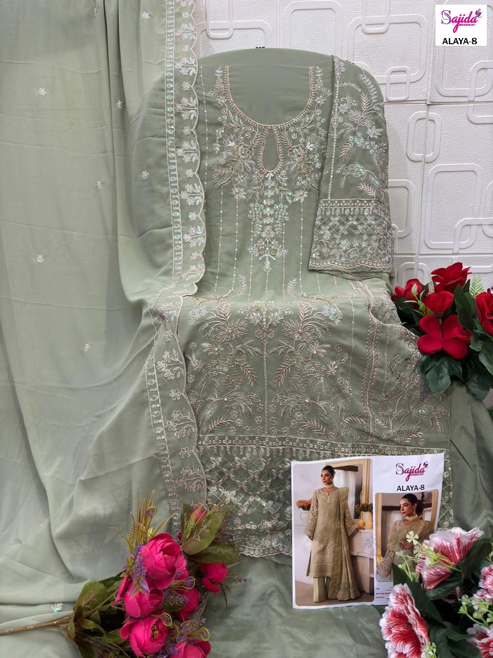 1134 Alaya Vol 8 Sajida Georgette Pakistani Salwar Suits