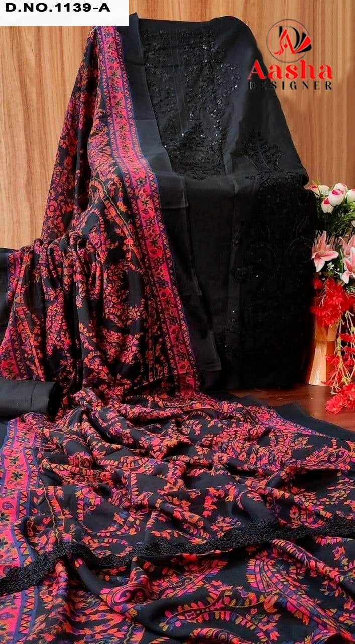 1139A Aasha Designer Reyon Pakistani Salwar Suits