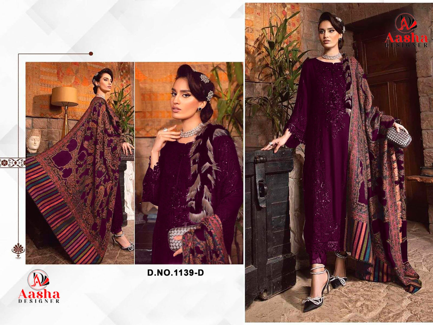 1139D Aasha Designer Reyon Pakistani Salwar Suits