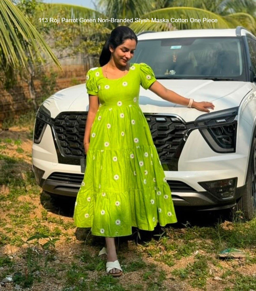 113 Roji Parrot Green Non-Branded Stysh Maska Cotton One Piece