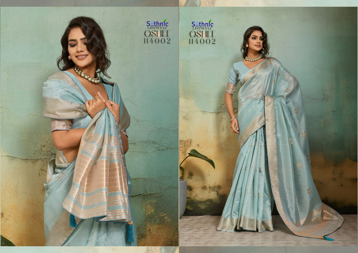 114002 Oshee Vibe Sethnic Linen Sarees