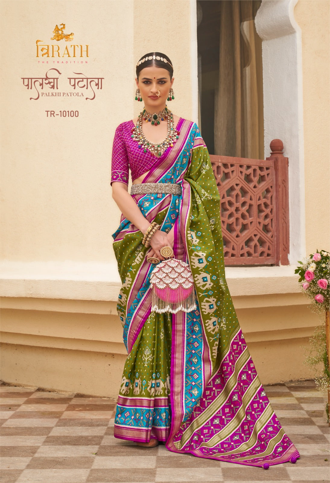 10100 Palkhi Patola Trirath Sarees