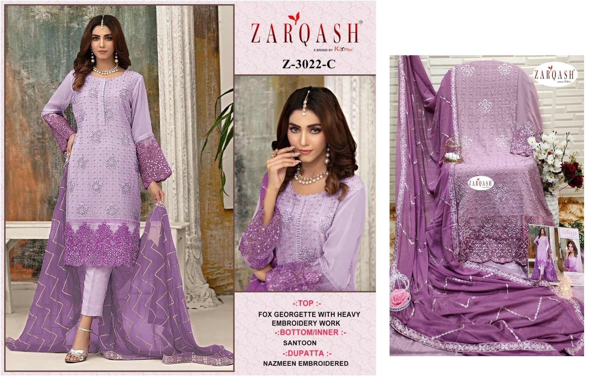 Z-3022-C Zarqash Pakistani Salwar Suits