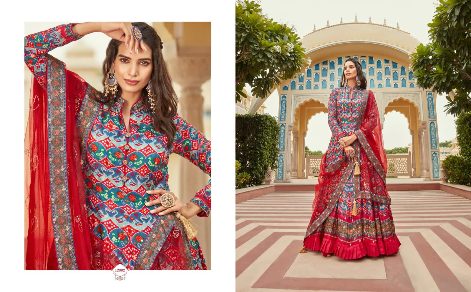 12002 Gajgamini Virasat Gown Dupatta Set