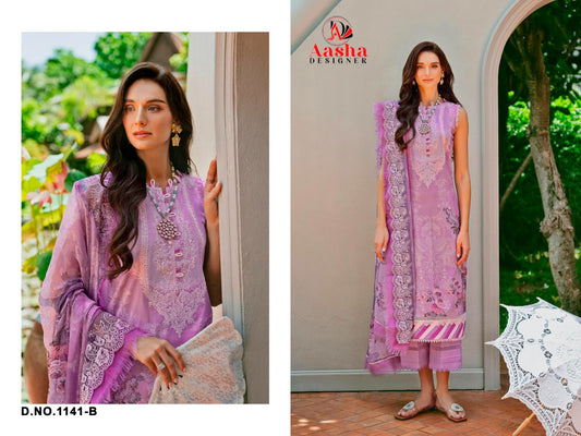 1141B Aasha Designer Embroidery Pakistani Salwar Suits
