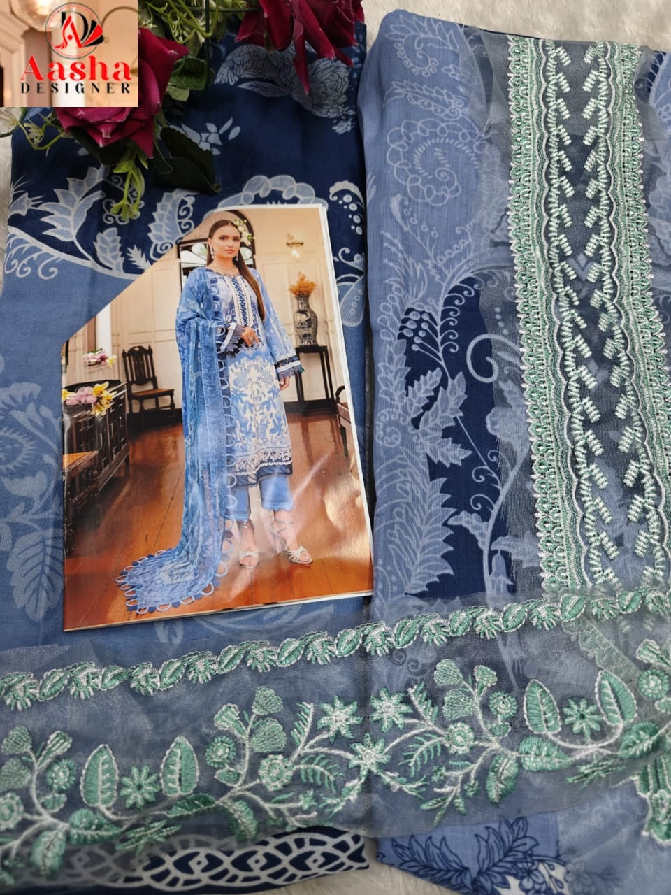 1143A Aasha Designer Print Pakistani Salwar Suits