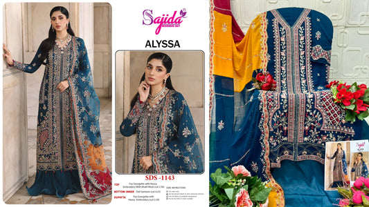 1143 Alyssa Sajida Georgette Pakistani Salwar Suits