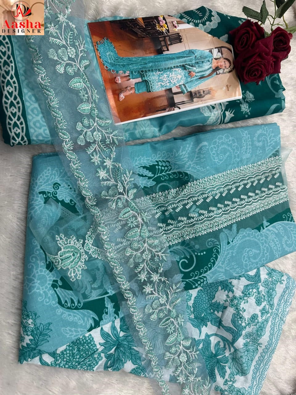 1143B Aasha Designer Print Pakistani Salwar Suits