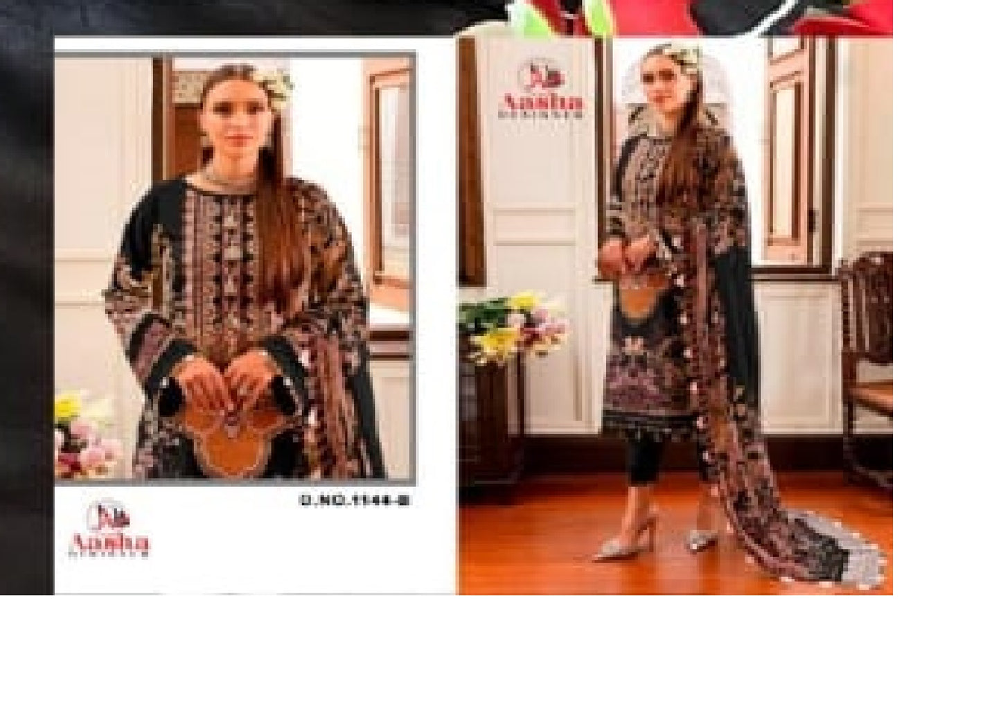 1144B Aasha Designer Embroidery Pakistani Salwar Suits