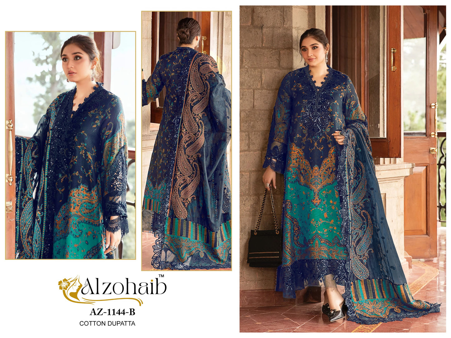 1144B Al Zohaib Patches Pakistani Salwar Suits