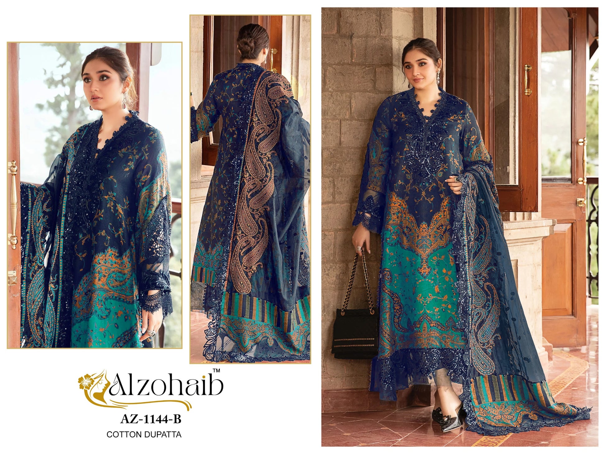 1144B Al Zohaib Patches Pakistani Salwar Suits