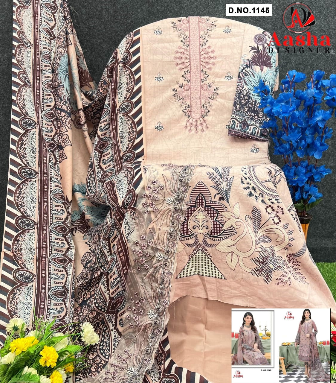 1145 Aasha Designer Print Pakistani Salwar Suits