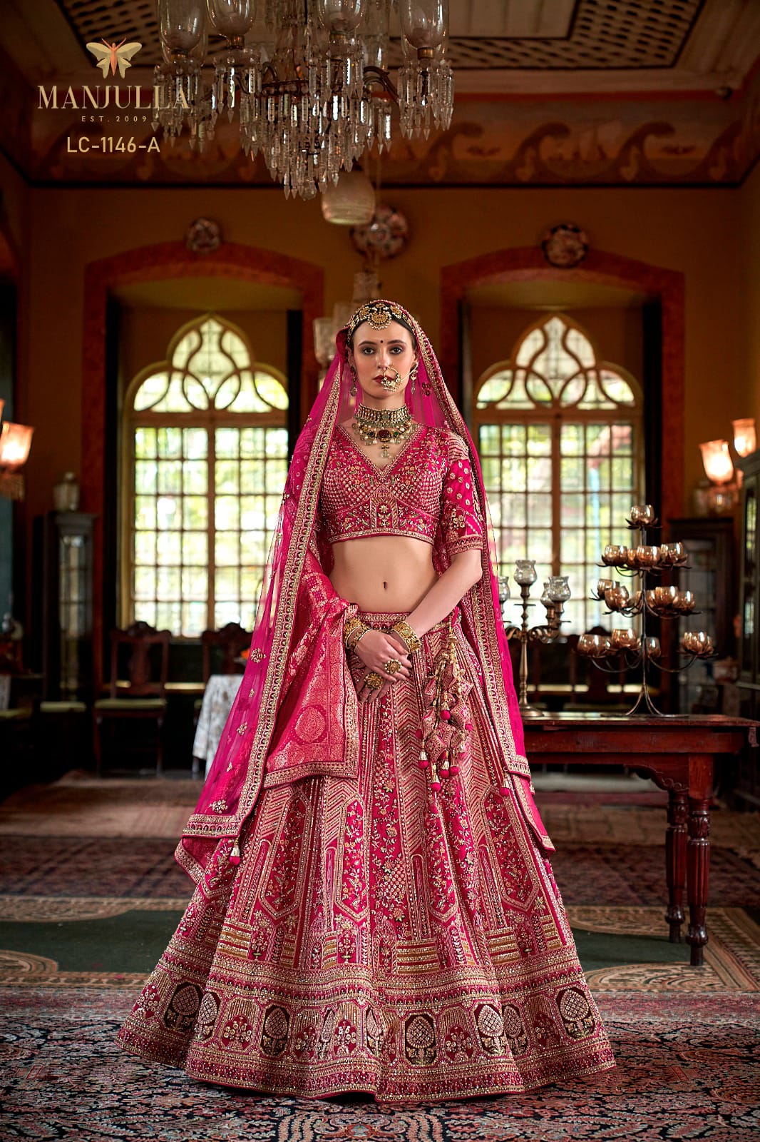 1146-A Dulhan Hit Design Manjulla Tone Silk Bridal Lehenga Choli