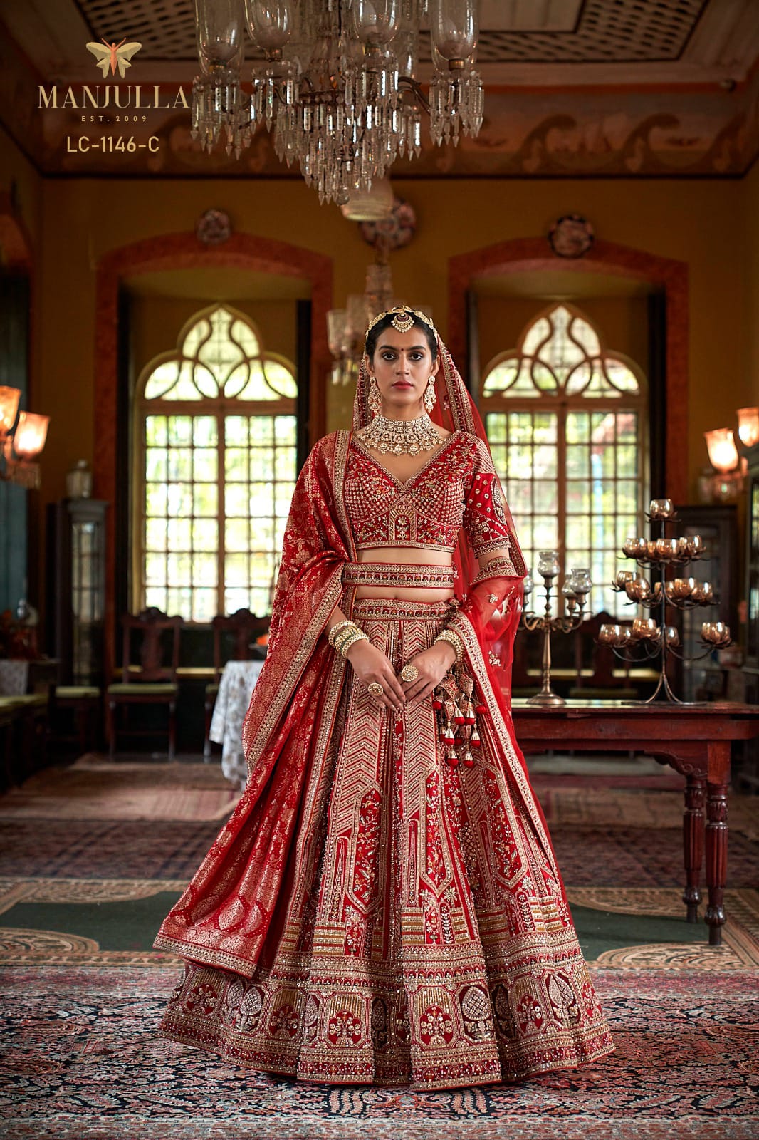 1146-C Dulhan Hit Design Manjulla Tone Silk Bridal Lehenga Choli