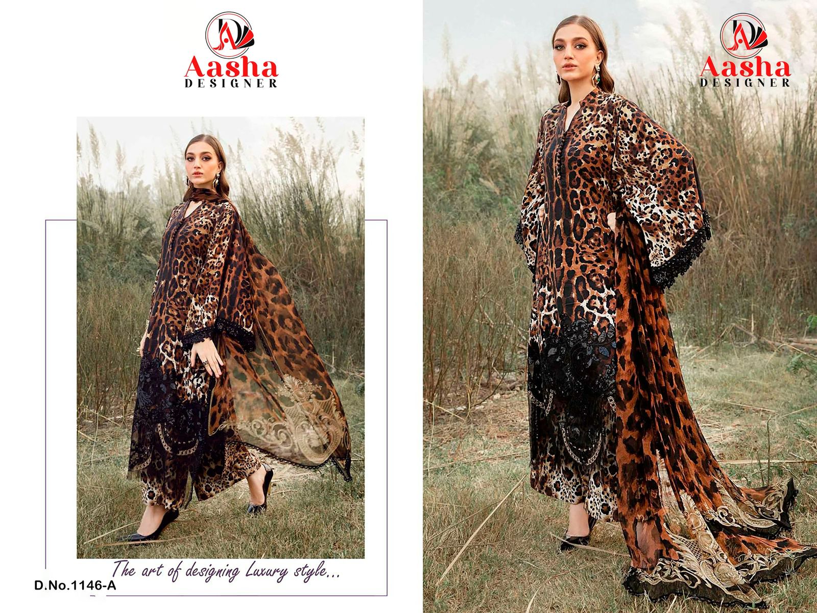 1146A Aasha Designer Patch Pakistani Salwar Suits