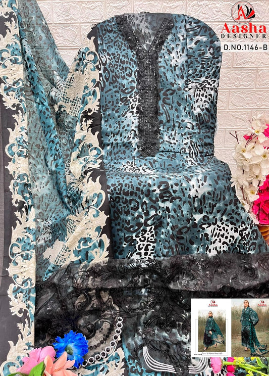 1146B Aasha Designer Patch Pakistani Salwar Suits