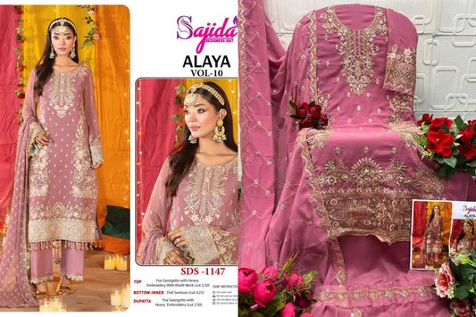 1147 Alaya Vol 10 Sajida Georgette Pakistani Salwar Suits