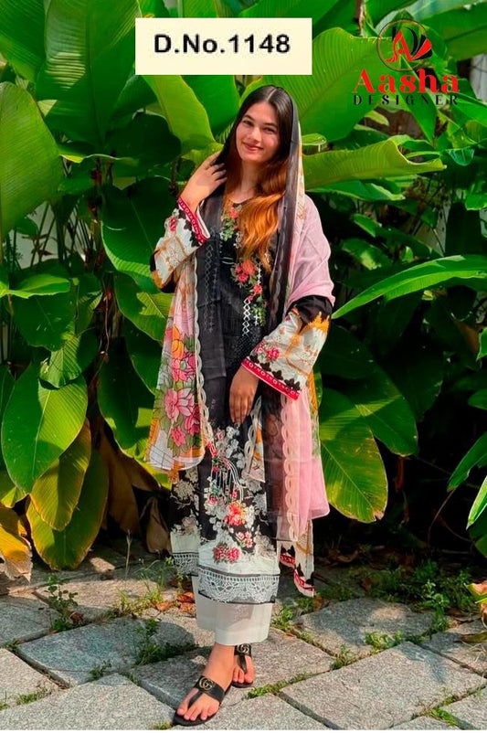 1148 Aasha Designer Printed Pakistani Patch Suits