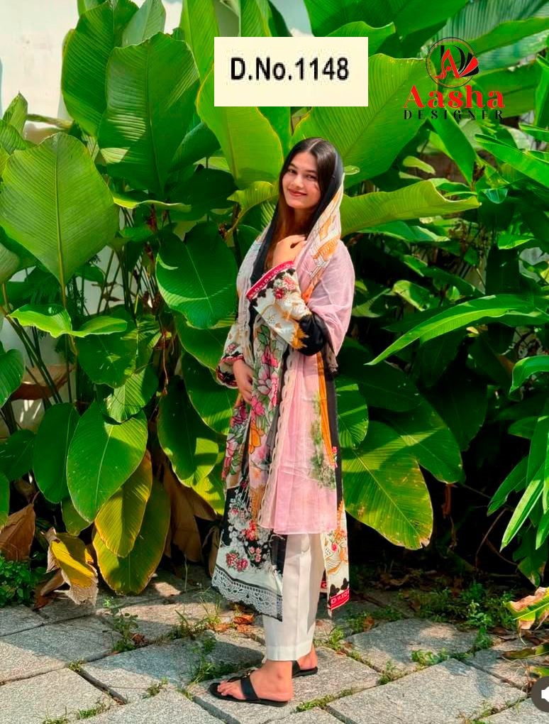 1148 Aasha Designer Printed Pakistani Patch Suits
